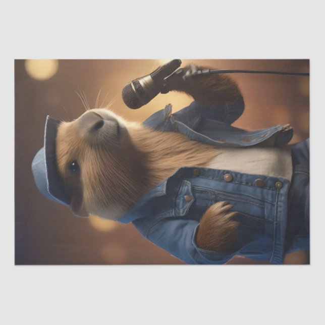 Papel De Seda "Capybara Cowboy: Serenading the Wild West" (Frente )