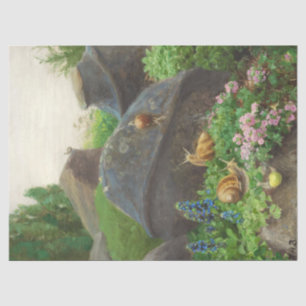 Papel De Seda Caracóis num Jardim (por H.A. Brendekilde)