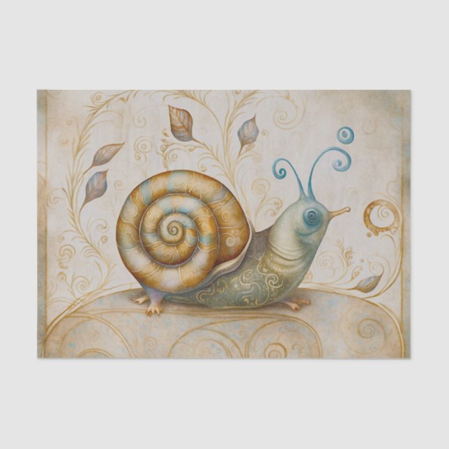 Papel De Seda Caracol do Jardim Whimsico (Frente )