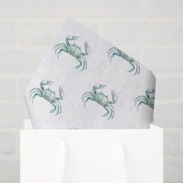 Papel De Seda Caranguejo Aquarela Costeira