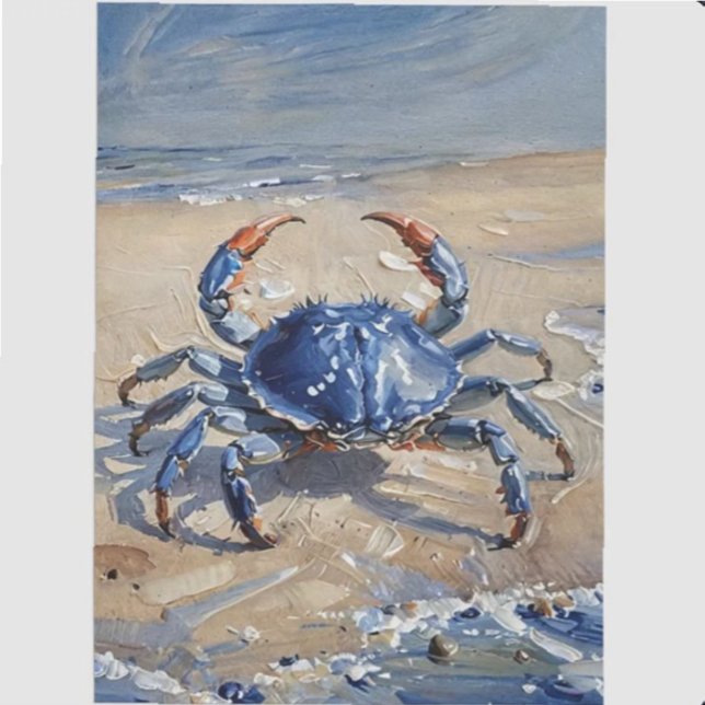 Papel De Seda Caranguejo-azul na Praia (Criador carregado)