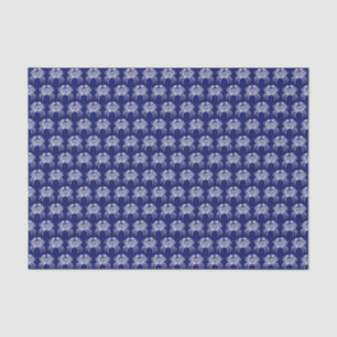 Papel De Seda Caranguejo Branco Vintage #1 Desenho Fundo Azul