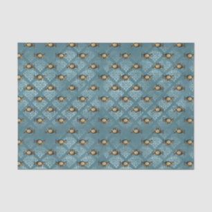 Papel De Seda Caranguejo Damask Azul
