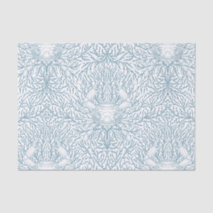 Papel De Seda Caranguejo e erva-do-mar, verão costeiro em branco