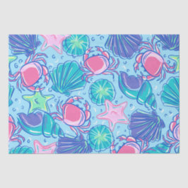 Papel De Seda Caranguejo Preppy Beach Shell