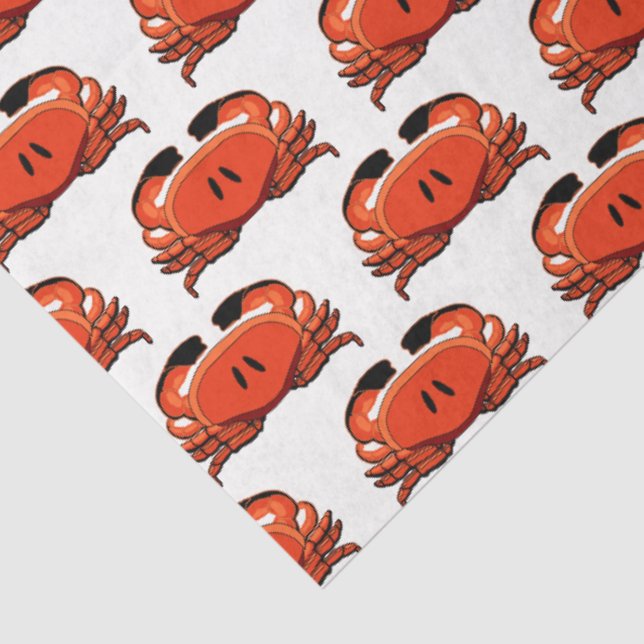 Papel De Seda Caranguejo Vermelho Estilizado #2 Desenho (Detalhes )