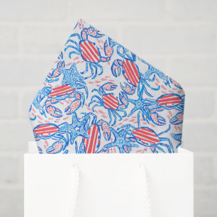 Papel De Seda Caranguejos Patrióticos Elegantes