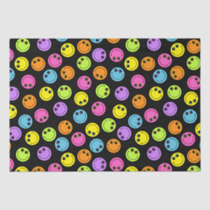 Papel De Seda Caras coloridas no preto