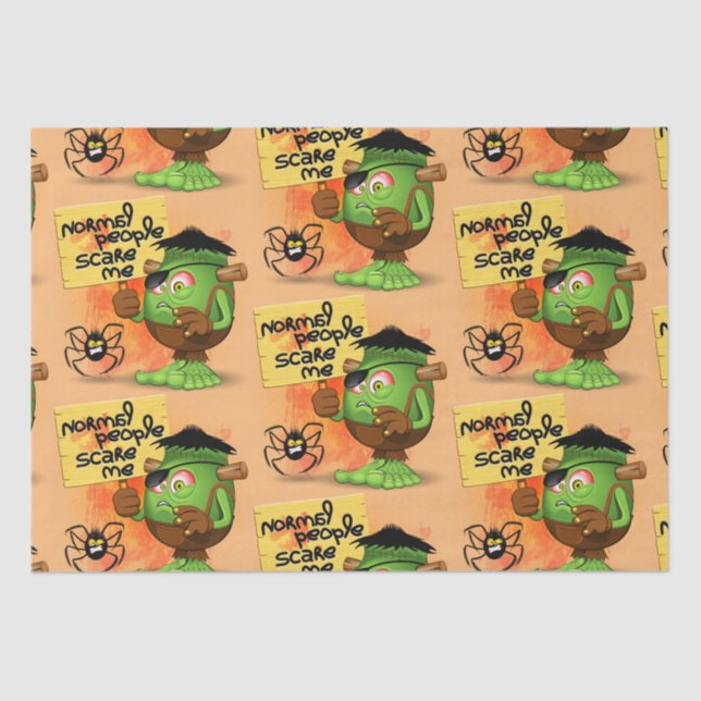 Papel De Seda Caráter Frankenstein 'Normal Pessoas Scare Me' (Frente )