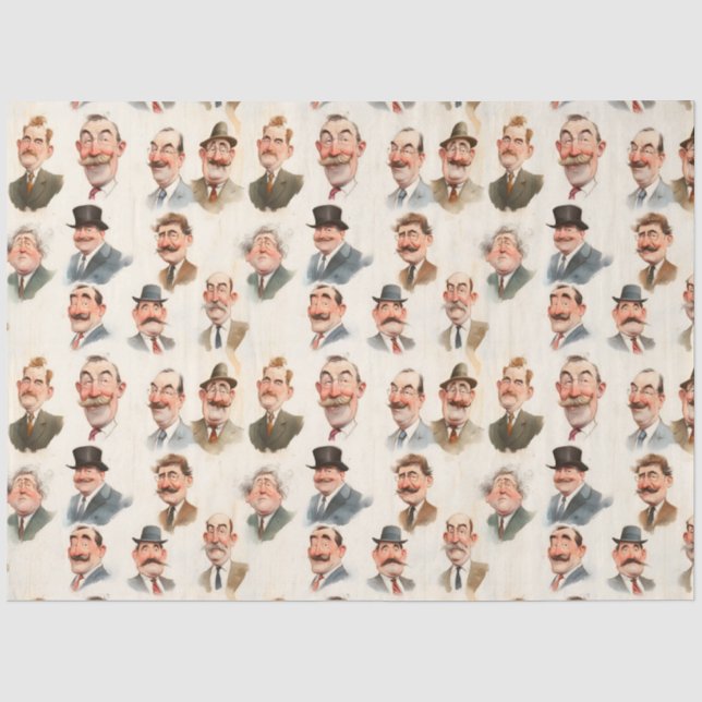 Papel De Seda Caráter vírgula cavalheiros (Frente )