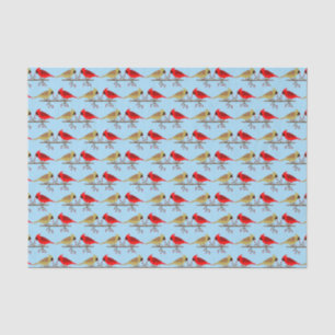 Papel De Seda Cardeais de Natal bonitos e berries vermelhos pate