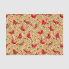Papel De Seda Cardeais Neves + Winterberry Natal | OURO