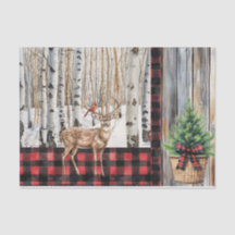 Cardeal e veado de inverno em cenário de férias