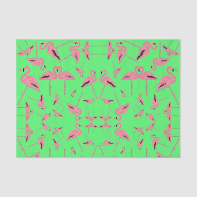 Papel De Seda Cardíaco brilhante brilhante inflamingo (Frente )