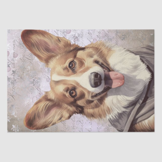 Papel De Seda Cardigan Welsh Corgi Dog (Frente )