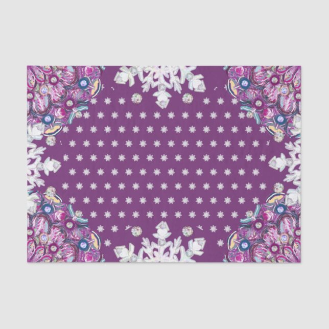 Papel De Seda Cardinal red rosace & snowflake (Frente )