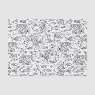 Papel De Seda Cardume Monocromático