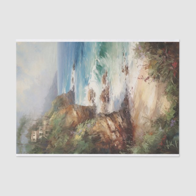 Papel De Seda Caribe de Decodificação de Pintura Costeira do Oce (Frente )