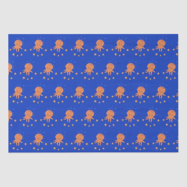 Papel De Seda Caricatura de Octopus Starfish (Frente )