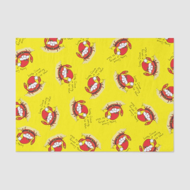 Papel De Seda Caricatura de Papais noeis de Natal Engraçado (Frente )