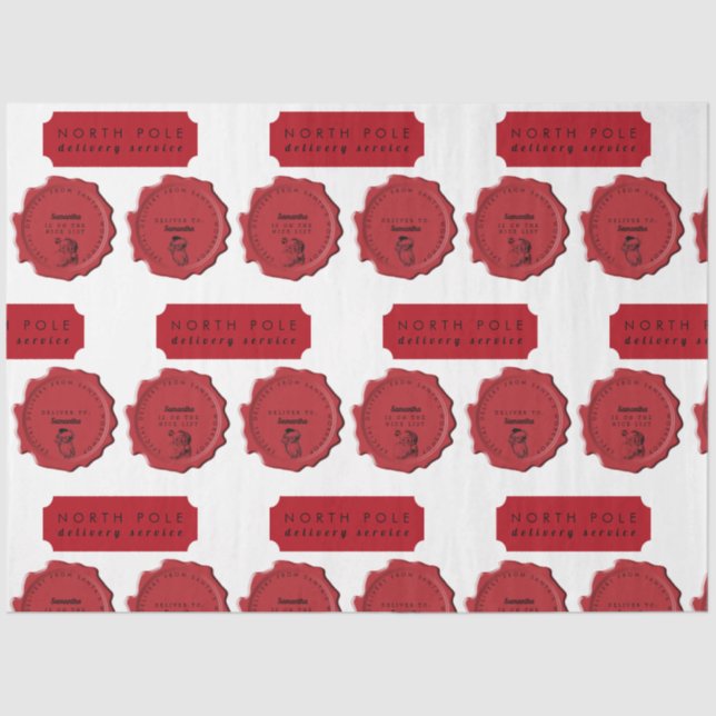 Papel De Seda Carimbo de Natal do Nome Personalizado do Workshop (Frente )