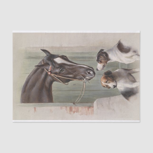 Papel De Seda Carl Richert | Cavalos E Cães (Frente )