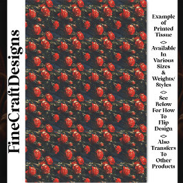 Papel De Seda Carnaval Noir Rosas Vitorianas Lenço BJ6 Decoupage