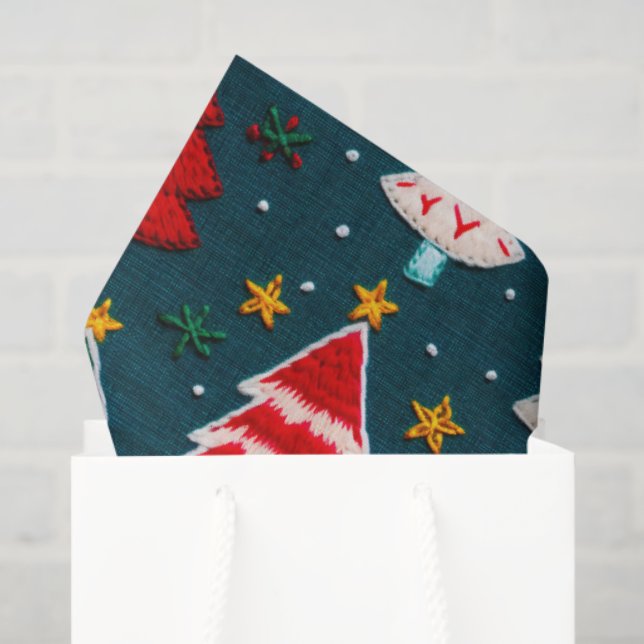 Papel De Seda Carneiro de Natal Árvores Festivas Férias (Sacola de presentes)