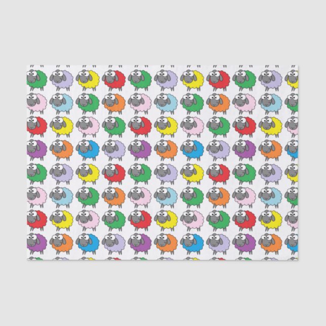 Papel De Seda Carneiros do arco-íris (Frente )