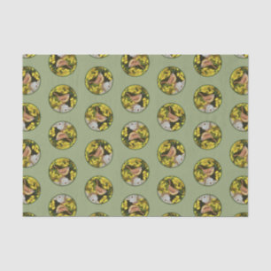 Papel De Seda Carolina Wren em pintura de cerca de arte original