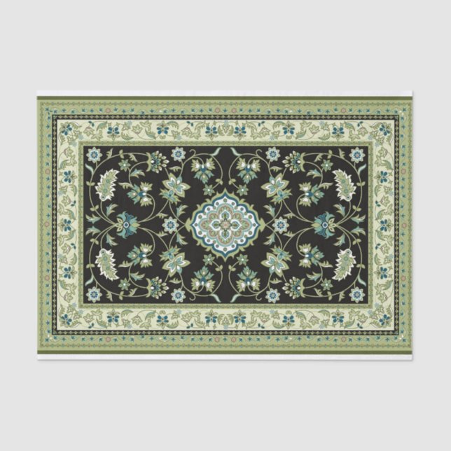 Papel De Seda Carpete Persa Verde (Frente )