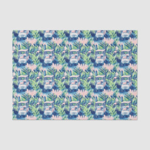 Papel De Seda Carrinhos de Golfe de Praia de Pré-ppy Palm