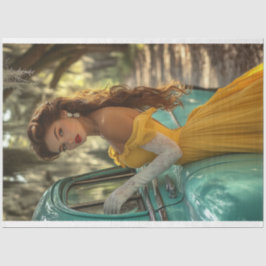 Papel De Seda Carro Poster de desacoplamento e fotografia de moç