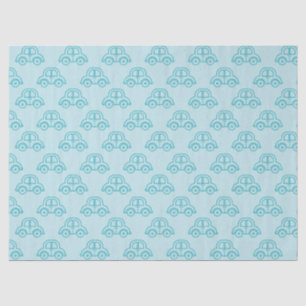 Papel De Seda Carros Azuis De Bebê