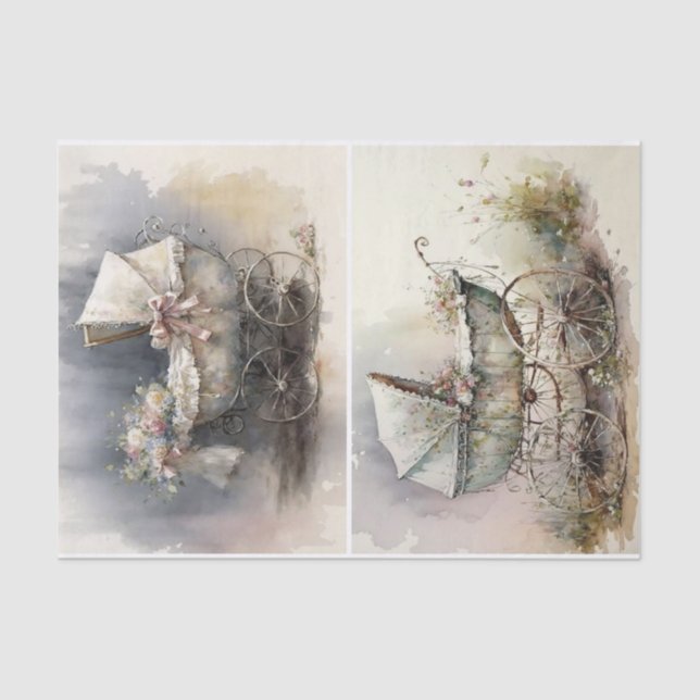 Papel De Seda Carruagem bebê (Frente )