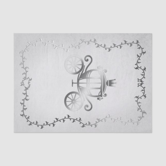 Papel De Seda Carruagem Elegante White Storybook (Frente )