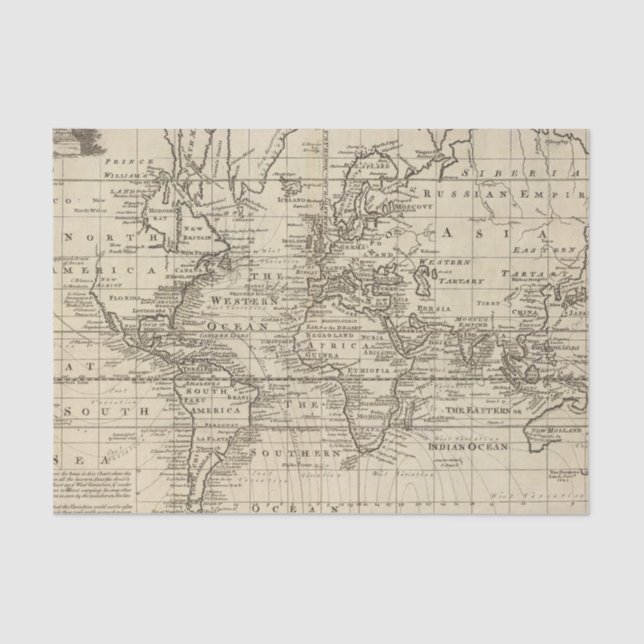 Papel De Seda Carta do mundo (Frente )