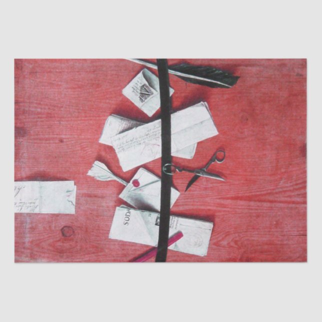 PAPEL DE SEDA CARTA EM MADEIRA VERMELHA (Frente )