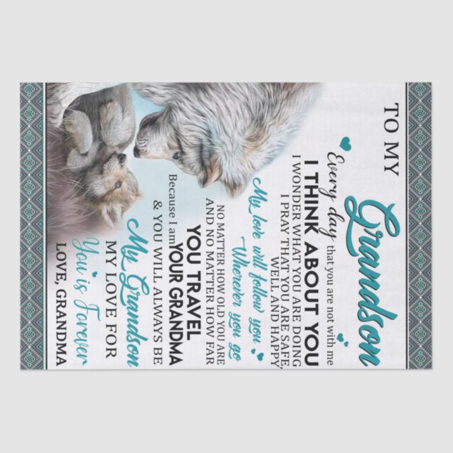 Papel De Seda Carta Personalizada Ao Meu Avô, Amor, Avô (Frente )