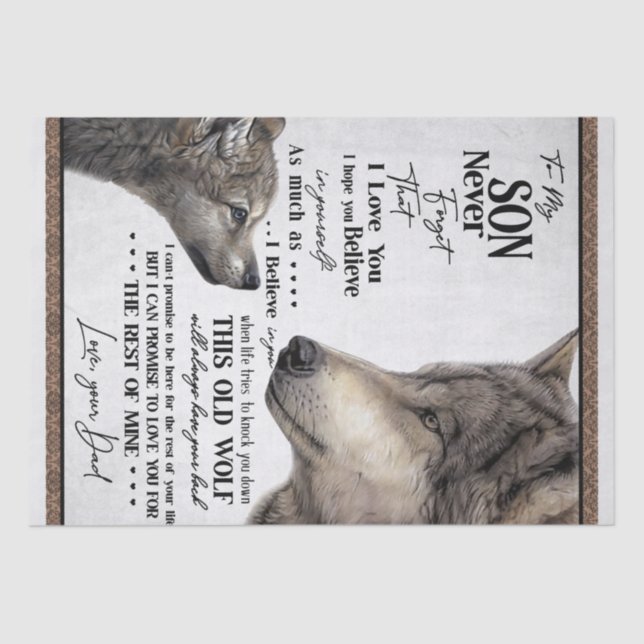 Papel De Seda Carta Personalizada Ao Meu Filho Do Pai (Frente )