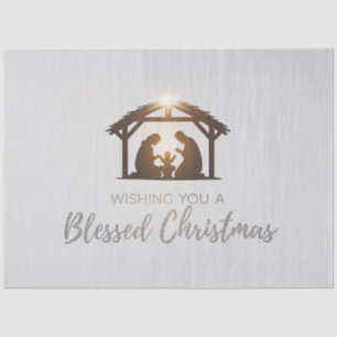 Papel De Seda Cartão de Natal da Cena de Natividade Legante