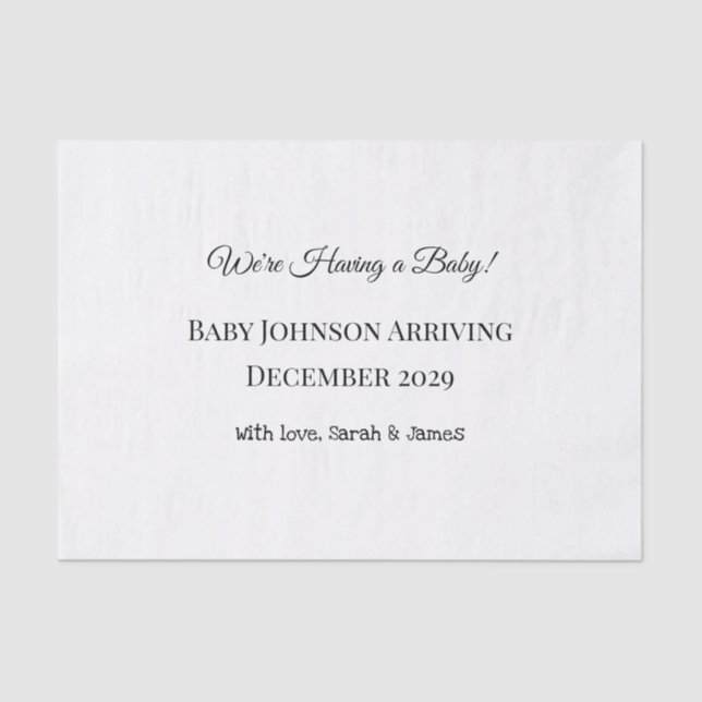 Papel De Seda Cartão de Revenda de Bebê Personalizado (Frente )