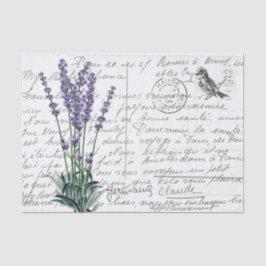 Papel De Seda Cartão-postal de aves de Lavanda com imagem em fra