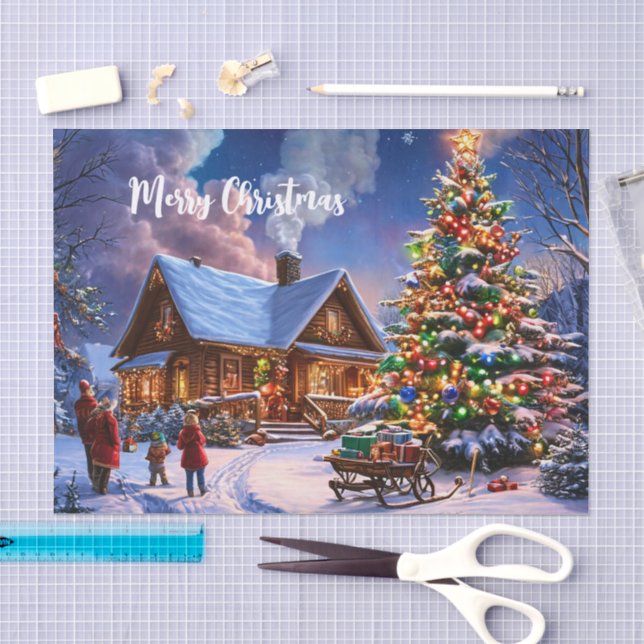 Papel De Seda Cartão postal de Natal (Arte )