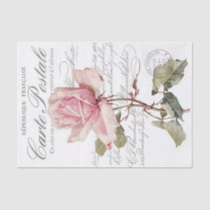 Papel De Seda Cartão-postal Floral Rosa Romântico Vintage