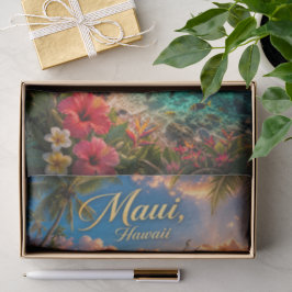 Papel De Seda Cartaz de Viagem da Costa Tropical do Maui Havaí