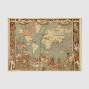 Papel De Seda Cartaz do Mapa Mundial do Império Britânico de 188