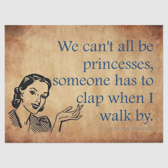 Papel De Seda Cartaz retrô vintage das princesas da SlipperyJoe  (Frente )