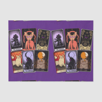 Papel De Seda Cartões de Tarô Cat. Imperatriz de Halloween. Herm
