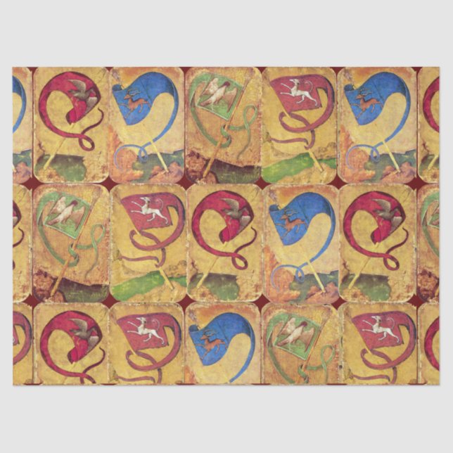 Papel De Seda Cartões de Tribunal Alemão Sinalizadores/Cães,Deer (Frente )